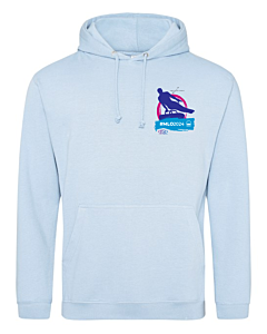 Mens London 2024 Hoody-Sky Blue-  Breast logo Back Logo Note Delivery now may be after event 