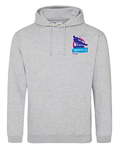 Mens London 2024 Hoody-Heather Grey-  Breast logo Back Logo Note Delivery now may be after event 